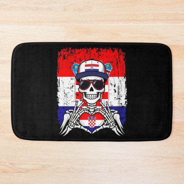 Item preview, Croatian Spirit Skeleton Art - Croatia Football & Checkboard Pride Tee designed and sold by Colorful Designs.