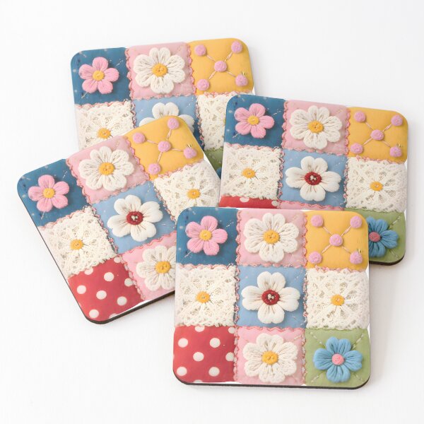 Item preview, Floral Patchwork Print Quilt Block No.3 designed and sold by Harkins-House.