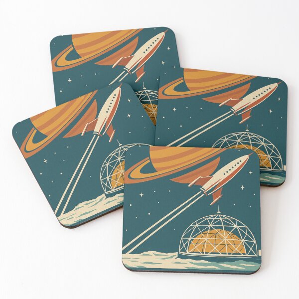 Item preview, Retro Future Space Dome Hotel - Vintage Galactic Travel Poster designed and sold by TSE DESIGN.