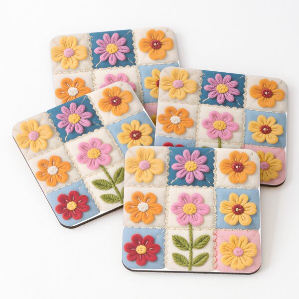 Item preview,  Floral Patchwork Print Quilt Block No. 2 designed and sold by Harkins-House.