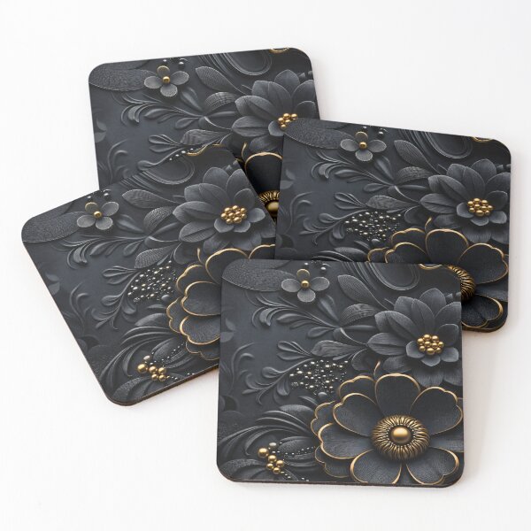 Item preview, Noir Gold Blossom designed and sold by Kaleidoscope Print.