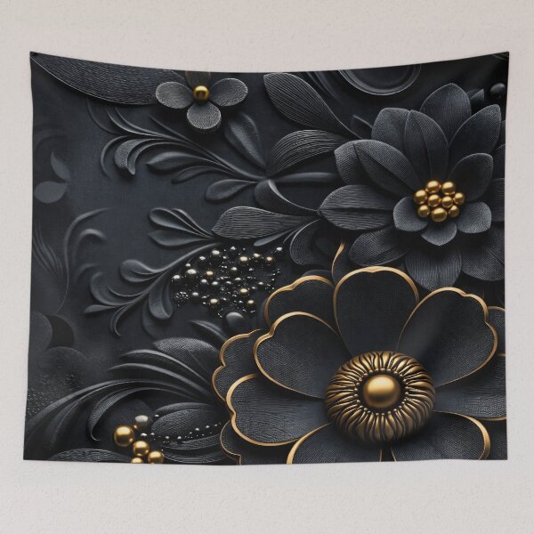 Item preview, Noir Gold Blossom designed and sold by Kaleidoscope Print.