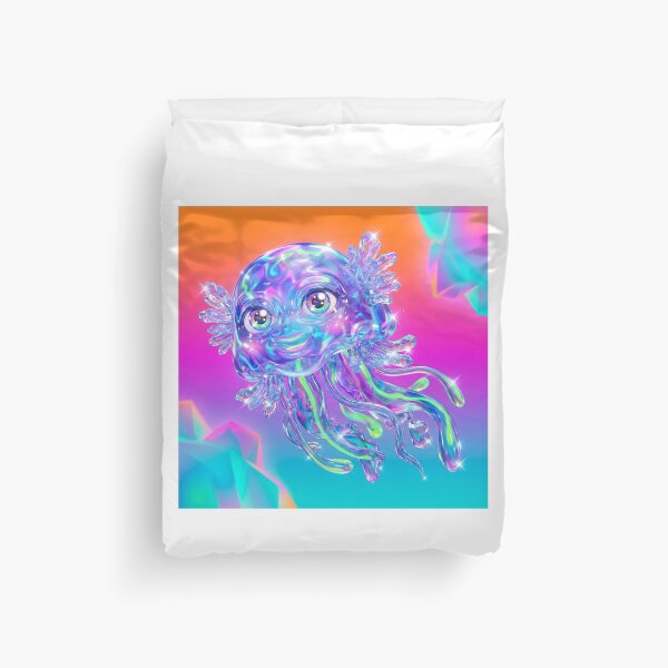 Item preview, Vibrant Holographic Jellyfish Kawaii Dream designed and sold by maboroshilab.