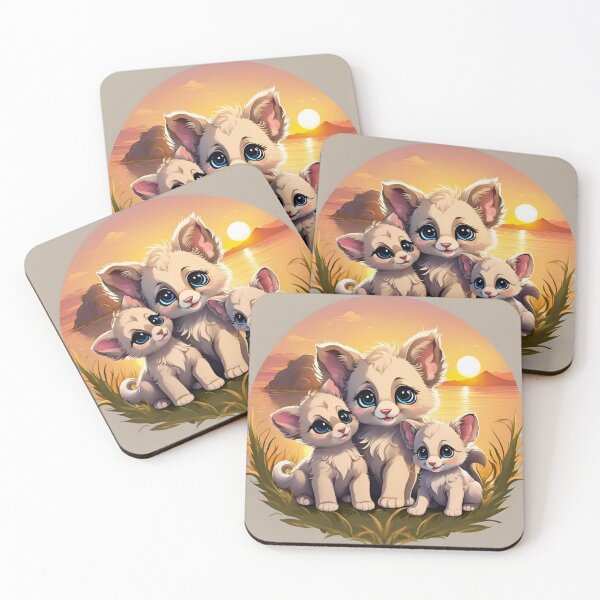 Item preview, Cute Kitten Family at Sunset designed and sold by CASASIS_MERCH.