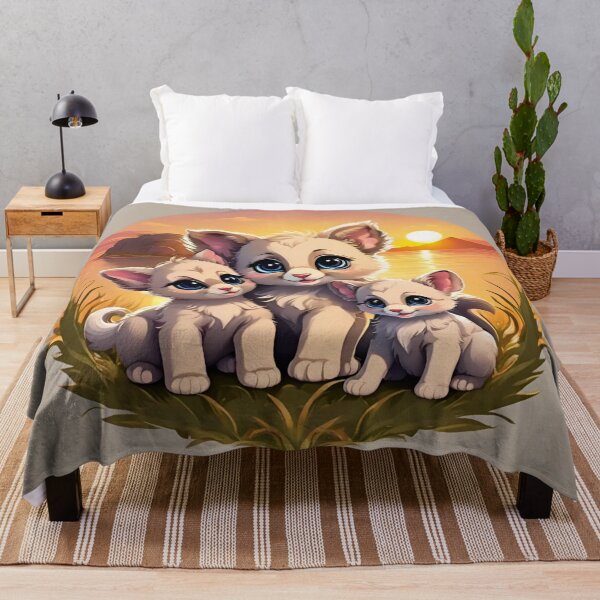 Item preview, Cute Kitten Family at Sunset designed and sold by CASASIS_MERCH.