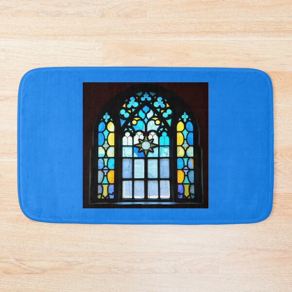 Item preview, Blue and Yellow Gothic Window Stained Glass designed and sold by Sachie's Studio.