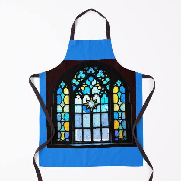 Item preview, Blue and Yellow Gothic Window Stained Glass designed and sold by Sachie's Studio.