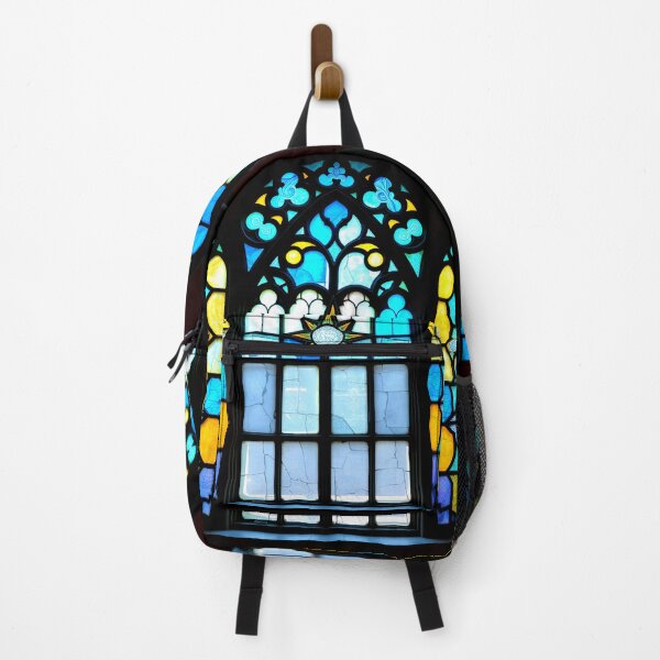 Item preview, Blue and Yellow Gothic Window Stained Glass designed and sold by Sachie's Studio.