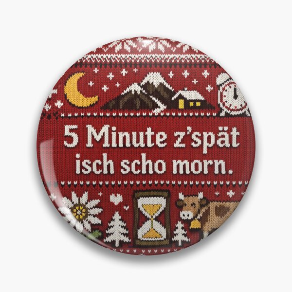 Item preview, Swiss punctuality: 5 minutes late. Funny knitwear design. designed and sold by Mauswohn.