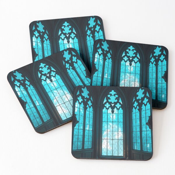 Item preview, Aqua Stained Glass Castlecore designed and sold by Sachie's Studio.