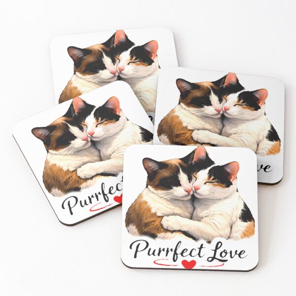 Item preview, Purrfect Love Cats – Whimsical Valentine Hug designed and sold by meesub.