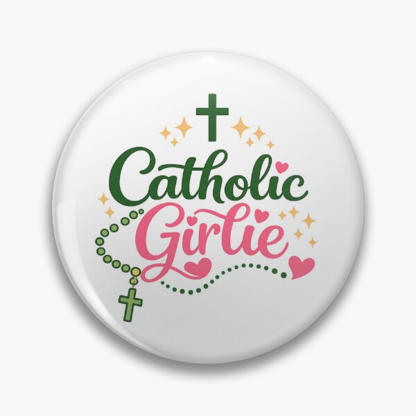 Item preview, Catholic Girlie Pink Green Rosary Print designed and sold by All I Need Designs.