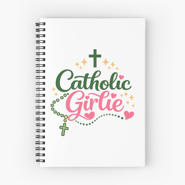 Item preview, Catholic Girlie Pink Green Rosary Print designed and sold by All I Need Designs.