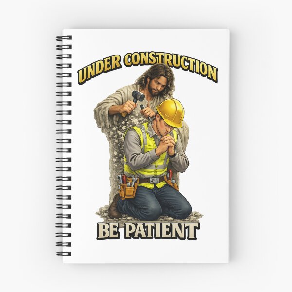 Item preview, Under Construction Be Patient – Christian Faith Jesus Builder Inspirational Art designed and sold by Alpha Omega Shop.