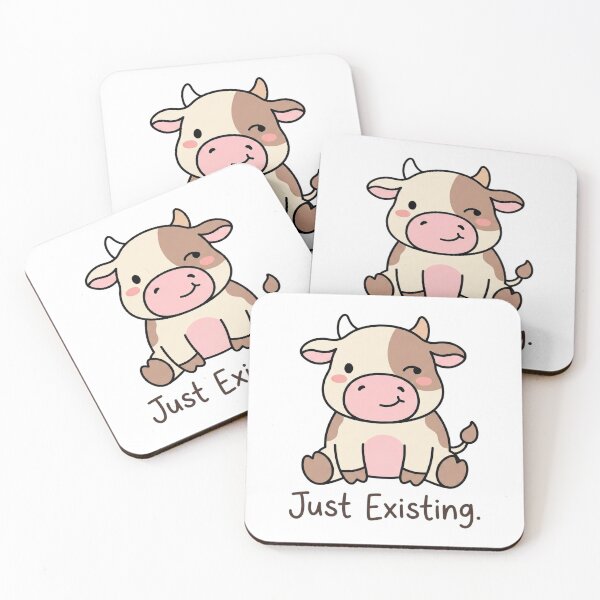 Item preview, Cute cartoon cow winking and sitting with a smile, conveying a relaxed mood designed and sold by rajeshbac.