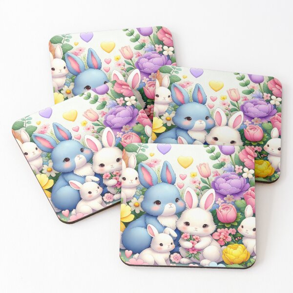 Item preview, Bunny Family with Flowers designed and sold by ikat1908.