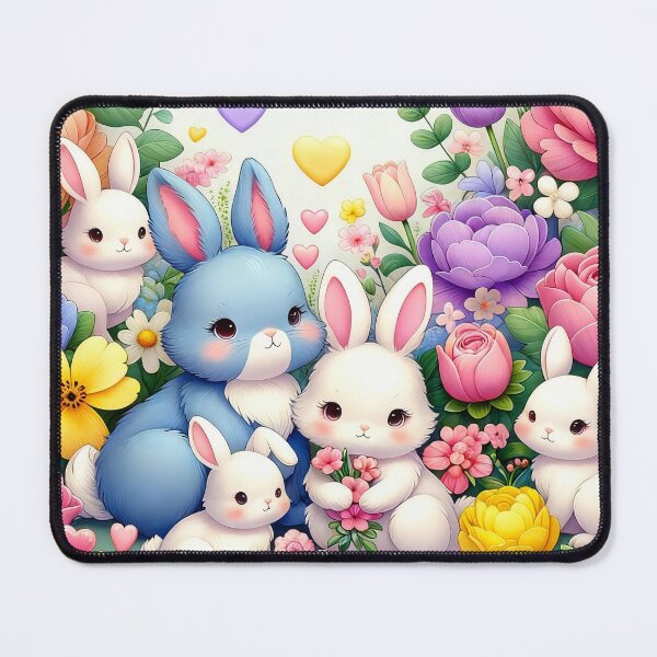 Item preview, Bunny Family with Flowers designed and sold by ikat1908.