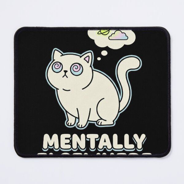 Item preview, Whimsical cat with swirly eyes and a thought bubble filled with space and clouds designed and sold by rajeshbac.