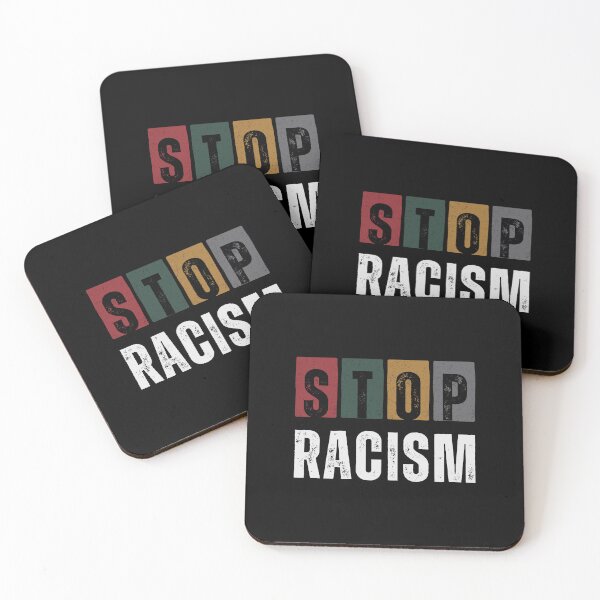 Item preview, Stop Racism Retro Typography Statement Design designed and sold by ConfuseLab Shop.