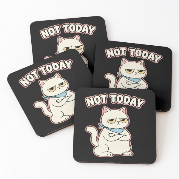 Item preview, Grumpy cat with arms crossed and text 'NOT TODAY' above, expressing defiance and attitude designed and sold by rajeshbac.
