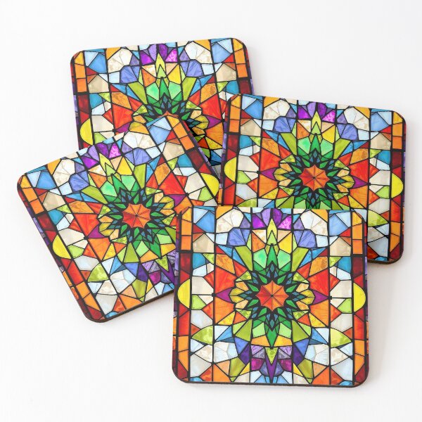 Item preview, Green Rosette Stained Glass designed and sold by Sachie's Studio.