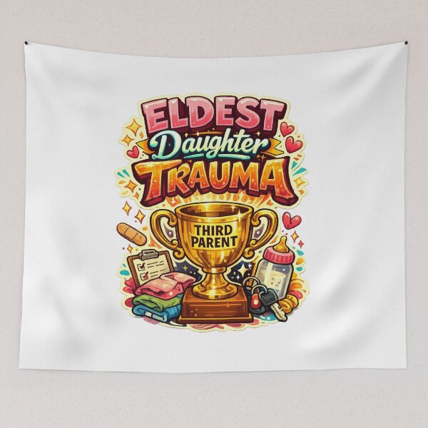Item preview, Eldest Daughter Trauma – Third Parent Trophy Humor Design designed and sold by StrayaDesign.