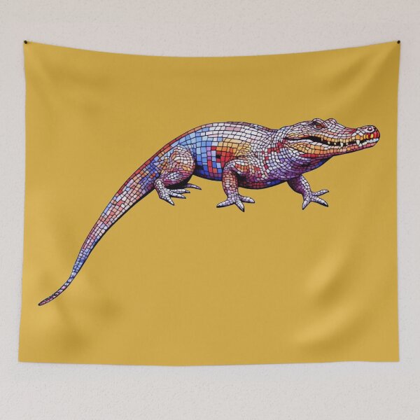 Item preview, alligator walking mosaic designed and sold by designmari.