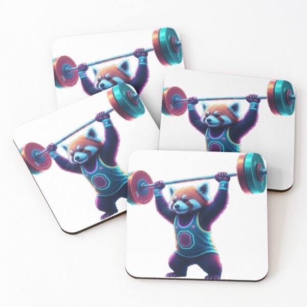 Item preview, Neon Workout Red Panda - Cyber Fitness Animal Illustration designed and sold by vekotpu.
