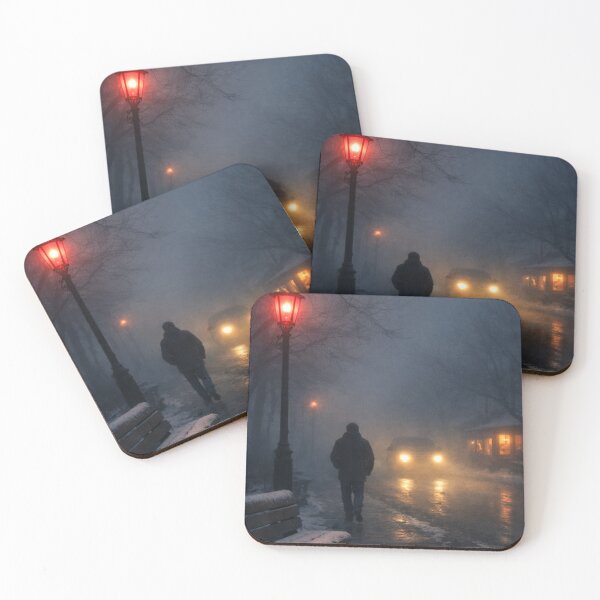 Item preview, Red Streetlight in the Fog designed and sold by PixelVibe782.