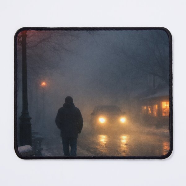 Item preview, Red Streetlight in the Fog designed and sold by PixelVibe782.