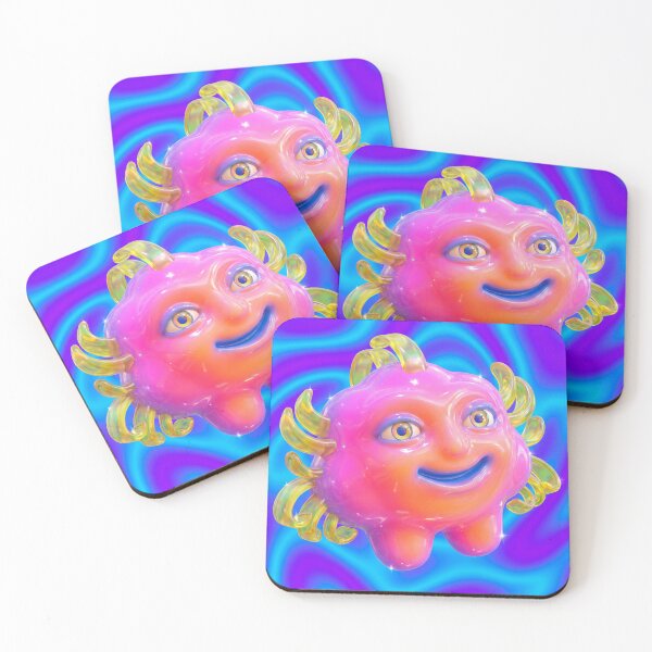 Item preview, Kawaii Pink Glossy Smiling Space Alien designed and sold by maboroshilab.