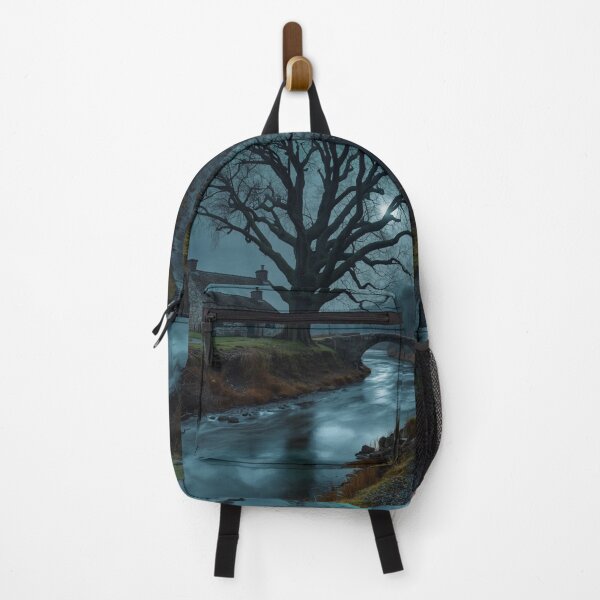 Item preview, Moonlit Riverside Cottage designed and sold by PixelVibe782.