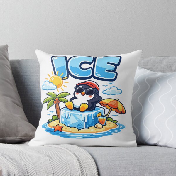 Item preview, Cute Summer Penguin on Ice – Chill Vibes Cartoon Design designed and sold by JordanInk Studio.