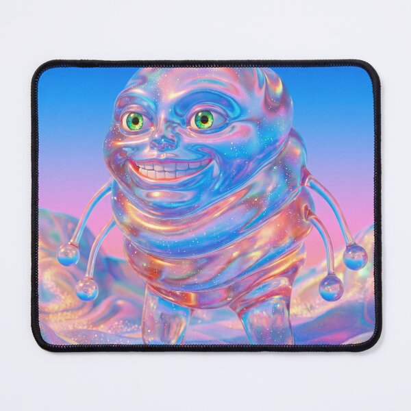 Item preview, Kawaii Iridescent Smiling Creature in Dreamy Pastel World designed and sold by maboroshilab.
