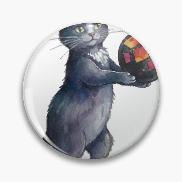 Item preview, Watercolor Black Cat with a Gift Bomb - Cute Whimsical Illustration designed and sold by vekotpu.