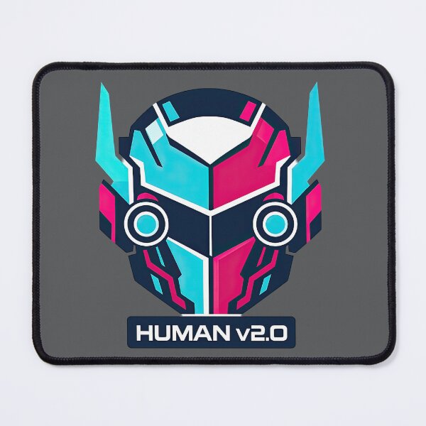 Item preview, Human v2.0 – Futuristic Cyber Robot Helmet Graphic T-Shirt designed and sold by Ramkumar2025.