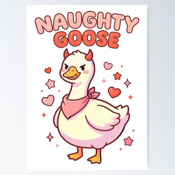 Item preview, Naughty Goose - Cute Devil Goose with Hearts designed and sold by AliveStyle.