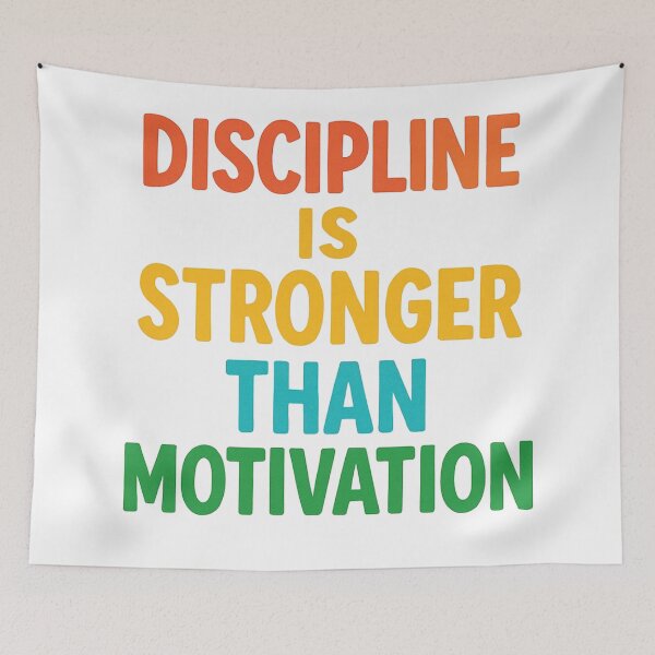 Item preview, DISCIPLINE IS STRONGER THAN MOTIVATION designed and sold by Motivive.