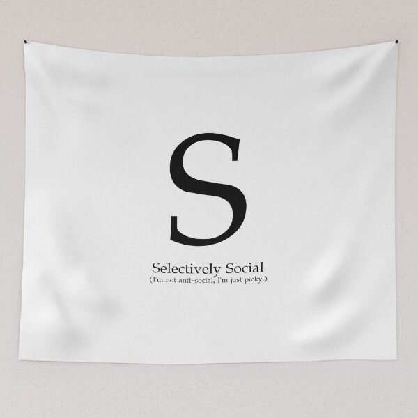 Item preview, Letter S Selectively Social Picky designed and sold by AVO-SOURCE.