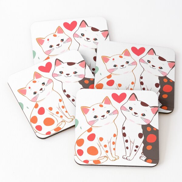 Item preview, Romantic Rose Cats – Whimsical Love Duo designed and sold by meesub.