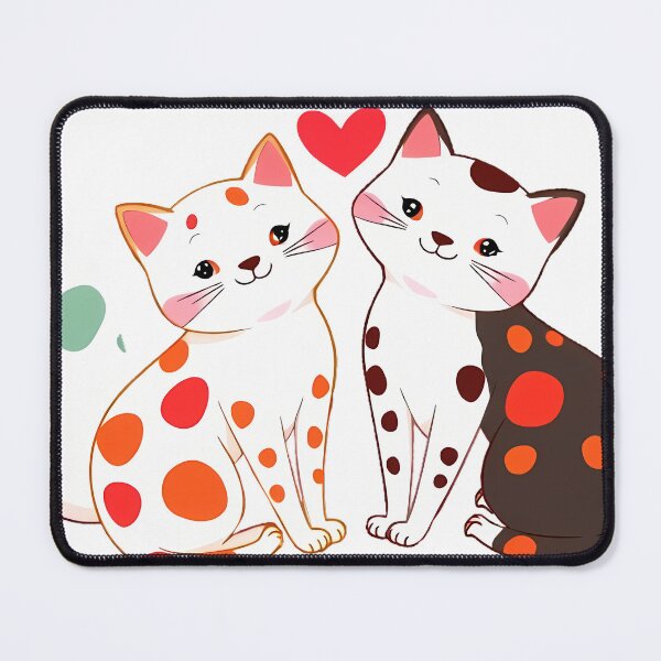 Item preview, Romantic Rose Cats – Whimsical Love Duo designed and sold by meesub.