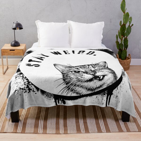 Item preview, Stay Weird Cat Halftone Grid Illustration designed and sold by CreareAT.