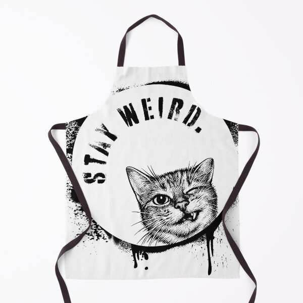 Item preview, Stay Weird Cat Halftone Grid Illustration designed and sold by CreareAT.