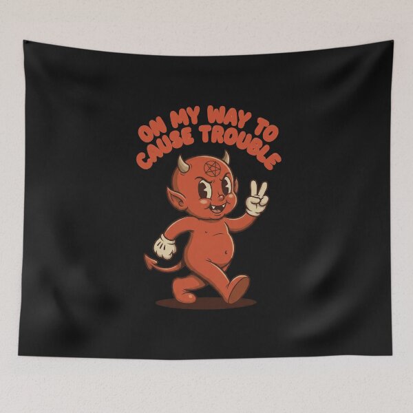 Item preview, Retro Devil On My Way To Cause Trouble designed and sold by AdyKurniawan.