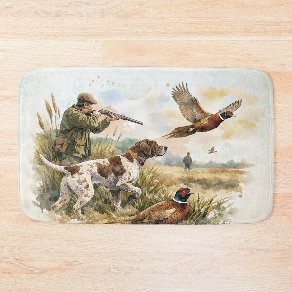 Item preview, German Shorthaired Pointer Pheasant Hunt – Watercolor Hunting Dog Art designed and sold by TammyHunterArt.