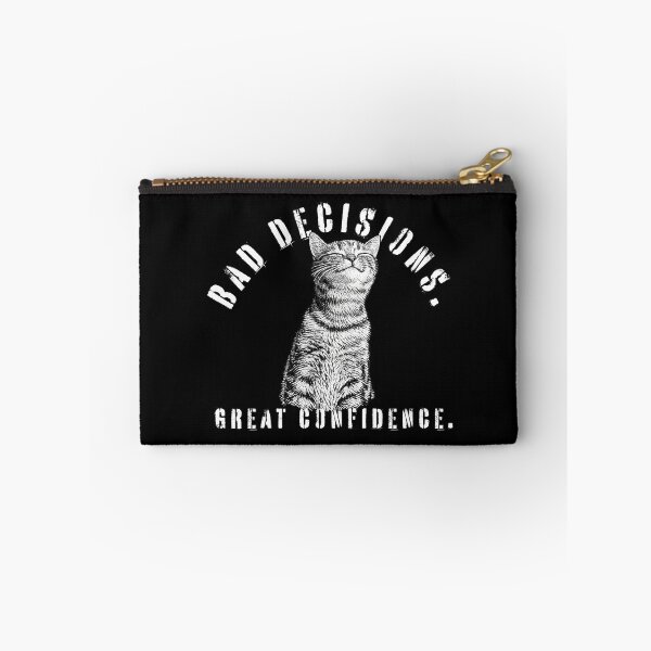 Item preview, Bad Decisions Great Confidence Cat Illustration Statement designed and sold by CreareAT.