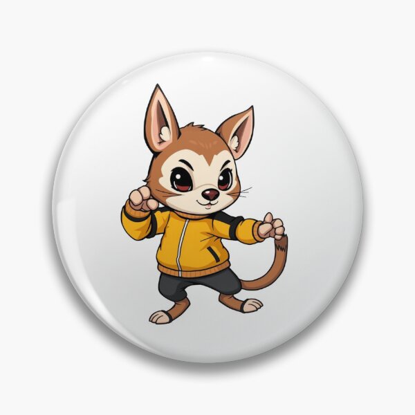 Item preview, Cute animal character wearing yellow colored sport suit posing chinese kungfu  designed and sold by Berlin-D-Prs.