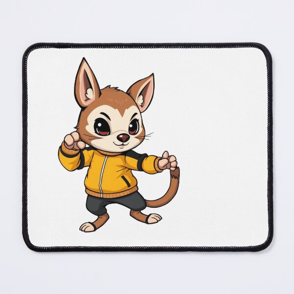 Item preview, Cute animal character wearing yellow colored sport suit posing chinese kungfu designed and sold by Berlin-D-Prs.