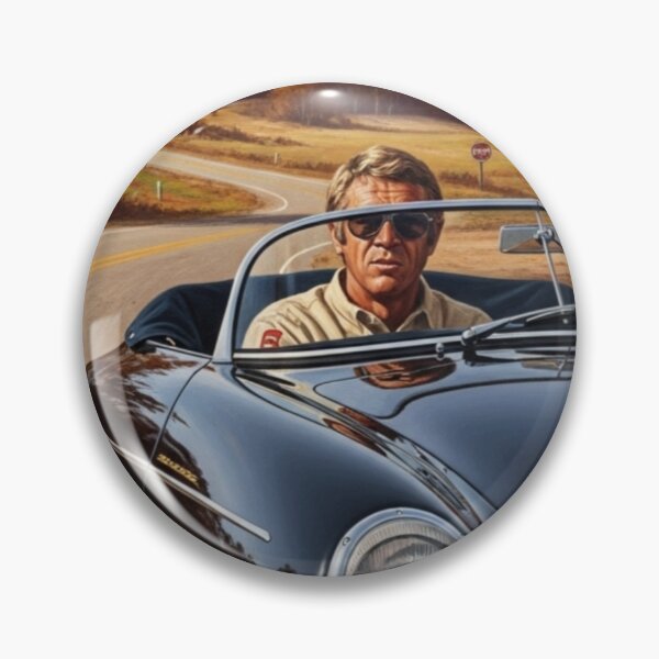 Item preview, Steve McQueen - Autumn Road: Classic Roadster Cinematic Art designed and sold by Art's Diner.
