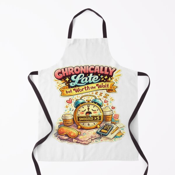 Item preview, Chronically Late but Worth the Wait – Funny Alarm Snooze Illustration designed and sold by StrayaDesign.